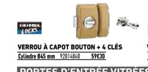 Promo Verrou A Capot Bouton Cl S Chez Brico Cash