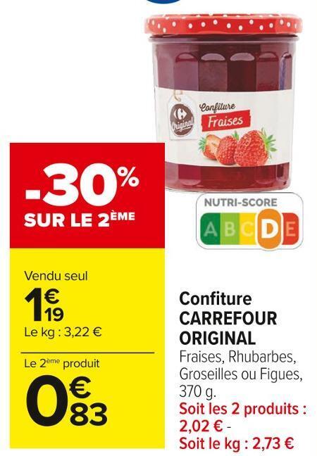 Promo Carrefour Original Confiture Chez Carrefour Market