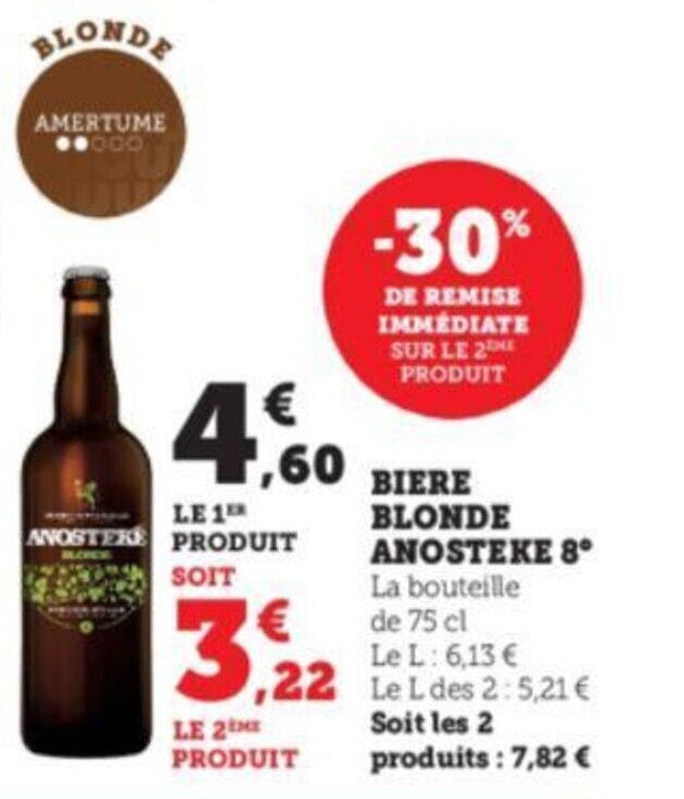 Promo Biere Blonde Anosteke 8 Chez Super U