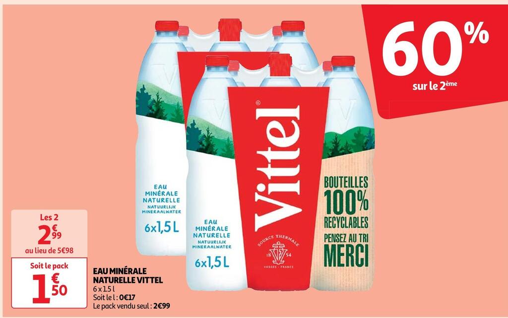 Promo Vittel Eau Min Rale Naturelle Chez Auchan Supermarch