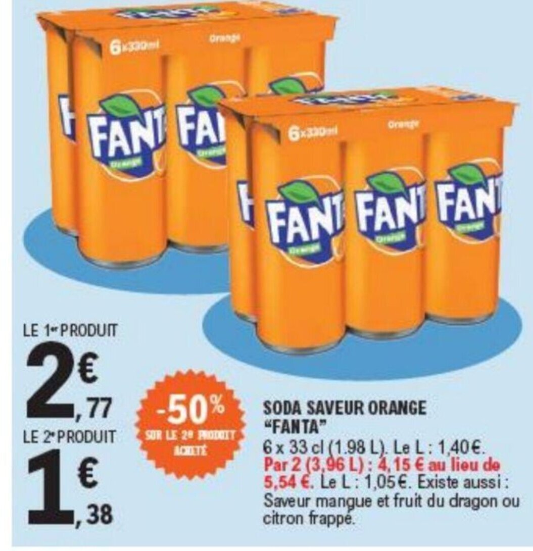 Promo Soda Saveur Orange Fanta Chez E Leclerc