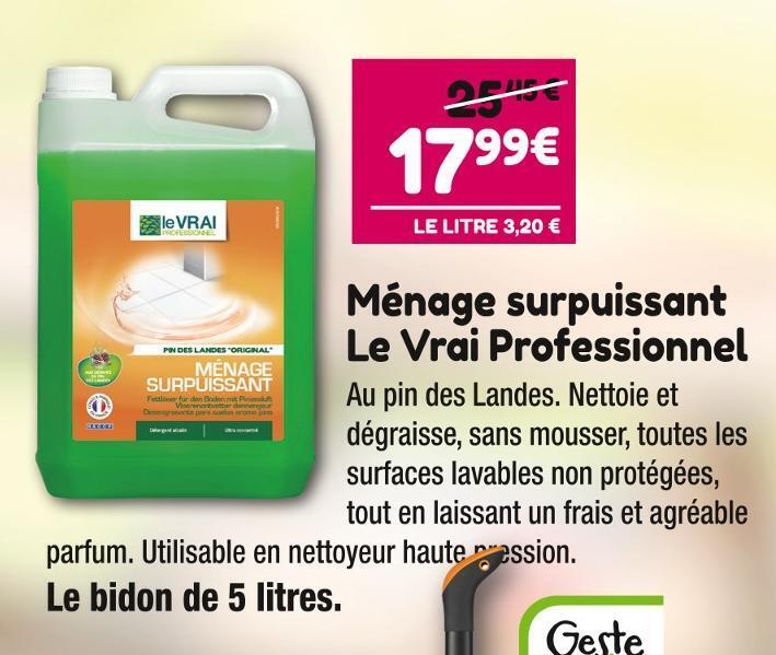 Promo Le vrai professionnel ménage surpuissant chez Point Vert