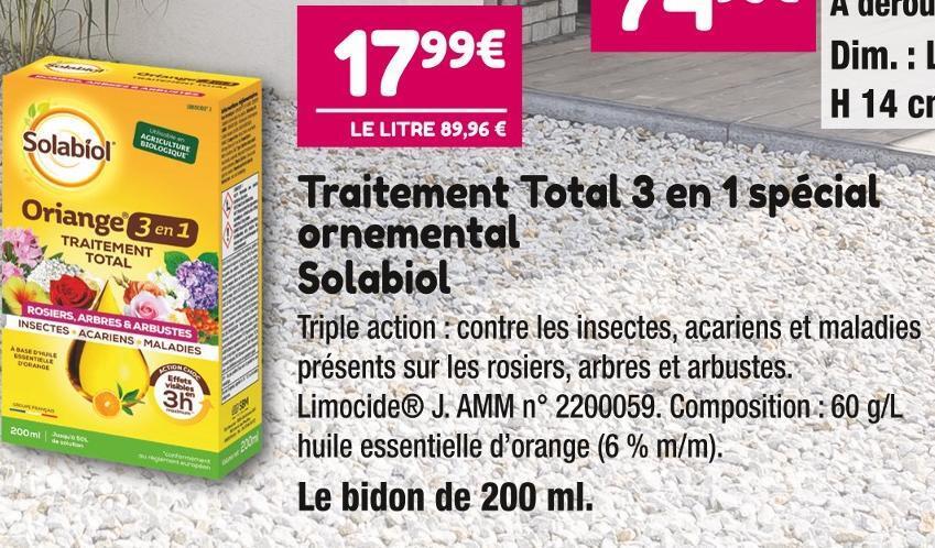 Promo Solabiol Traitement Total En Sp Cial Ornemental Chez Point Vert