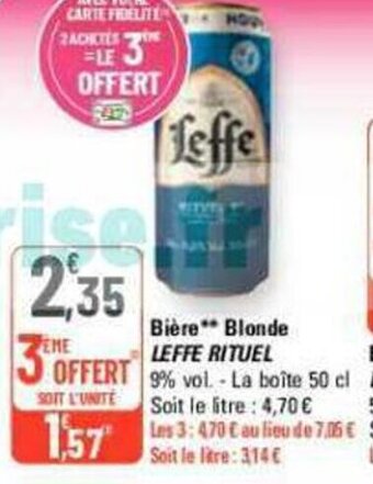 Promo Biere Blonde Leffe Rituel Chez G