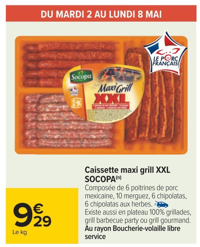 Promo Socopa Caissette Maxi Grill Xxl Chez Carrefour