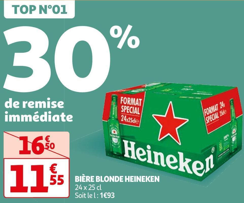 Promo Heineken Bi Re Blonde Chez Auchan