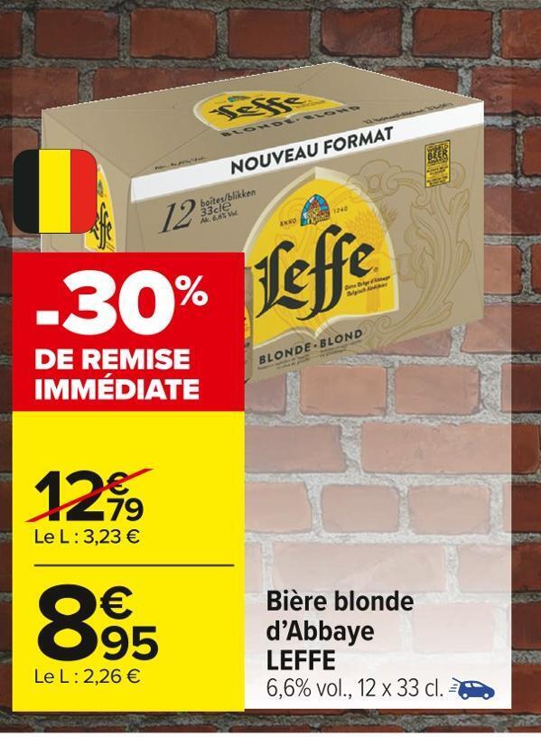 Promo Leffe bière blonde dabbaye chez Carrefour Market