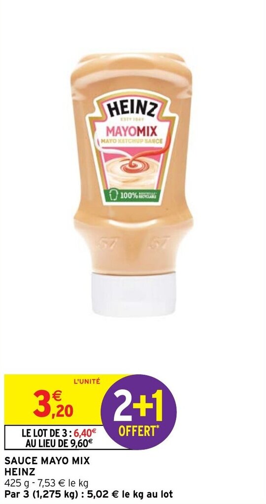 Promo Sauce Mayo Mix Heinz Chez Intermarch Hyper