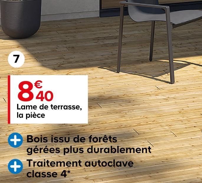 Promo Klikstrom Lame De Terrasse En Pin Du Nord Lemhi Chez Castorama