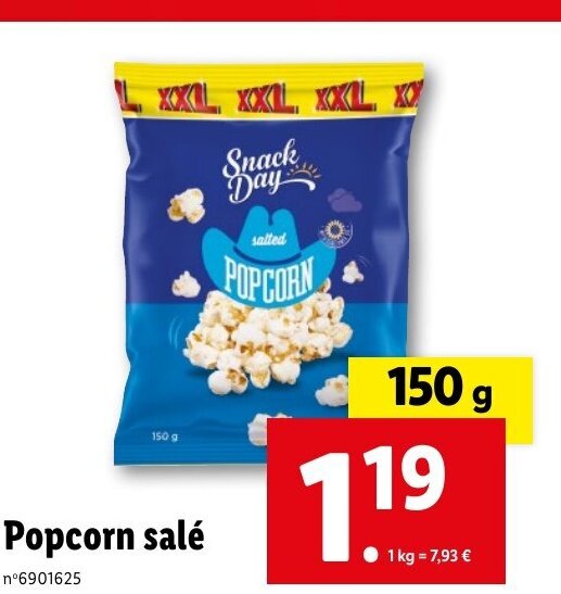 Promo Popcorn Sal Chez Lidl