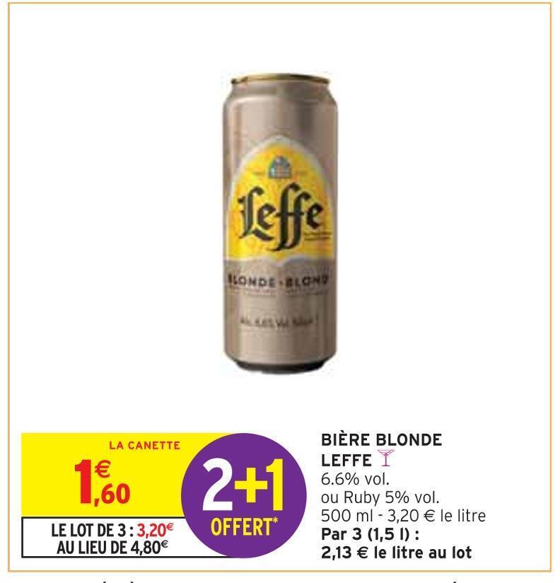 Promo Leffe Bi Re Blonde Chez Intermarch