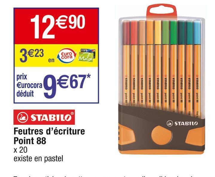 Promo Stabilo Feutres D Criture Point Chez Cora