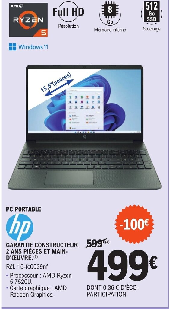 Promo Pc Portable Hp Chez E Leclerc