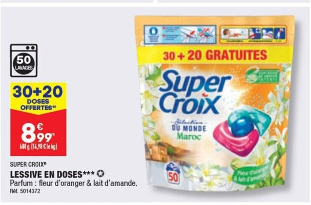 Promo SUPER CROIX LESSIVE EN DOSES Chez ALDI