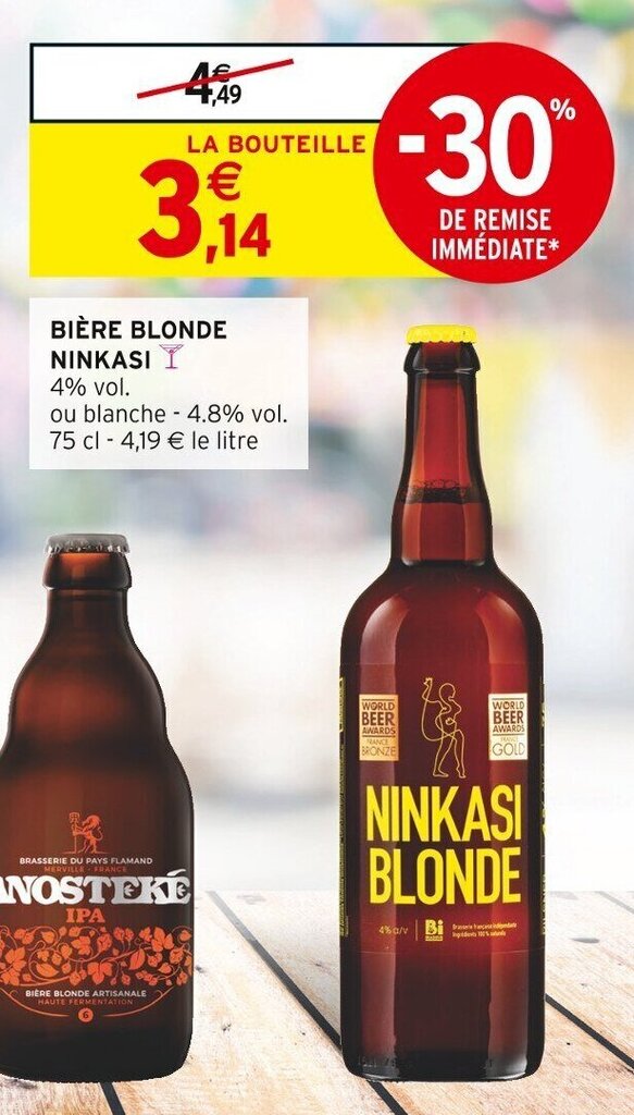 Promo Bi Re Blonde Ninkasi Chez Intermarch