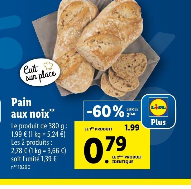 Promo Pain Aux Noix Chez Lidl