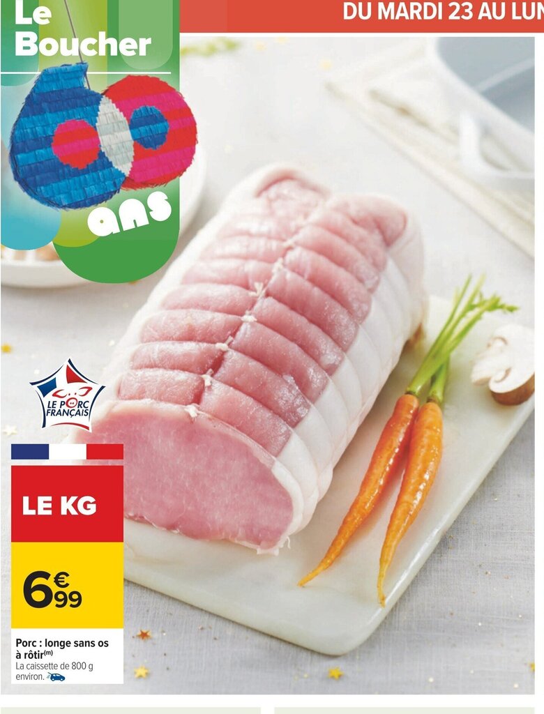 Promo Porc longe sans os à rôtir m chez Carrefour