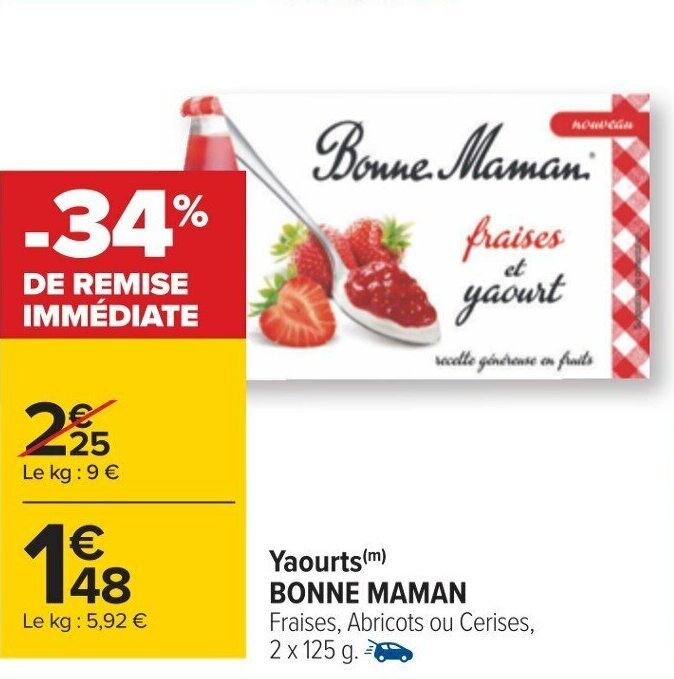 Promo Yaourts Bonne Maman Chez Carrefour