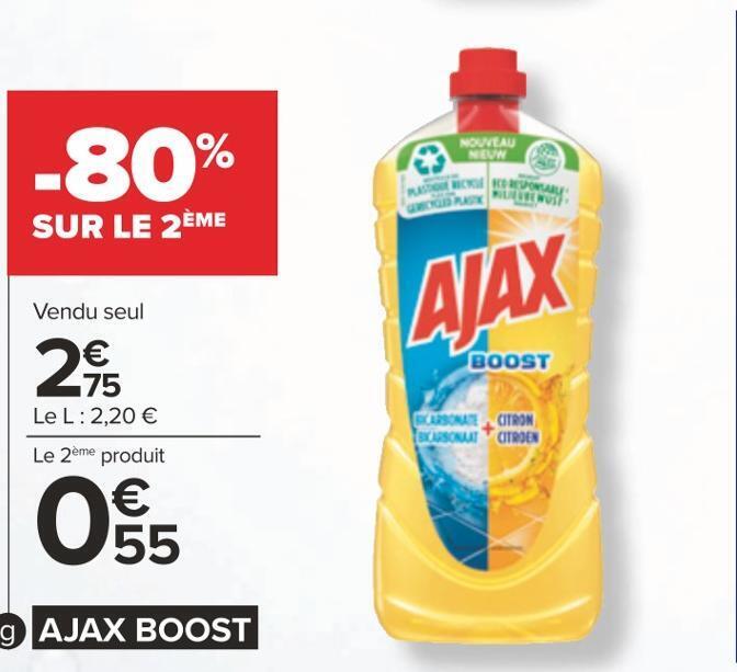 Promo Ajax Boost Nettoyant M Nager Multi Surfaces D Chez Carrefour