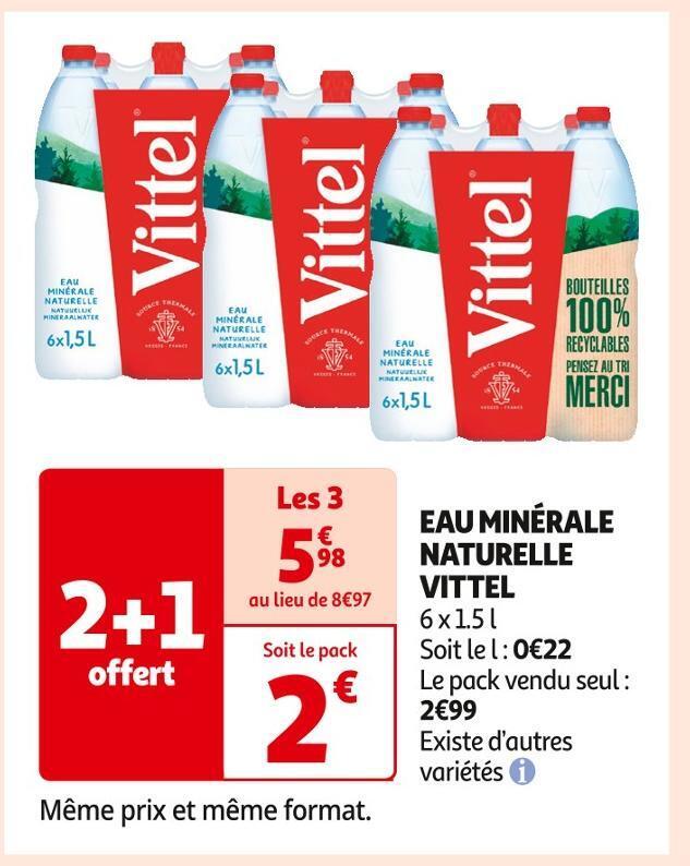 Promo Vittel Eau Min Rale Naturelle Chez Auchan Supermarch