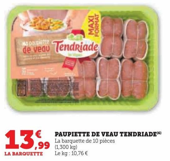 Promo Paupiette De Veau Tendriade Chez Hyper U