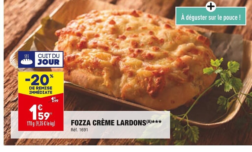 Promo Fozza crème lardons chez ALDI