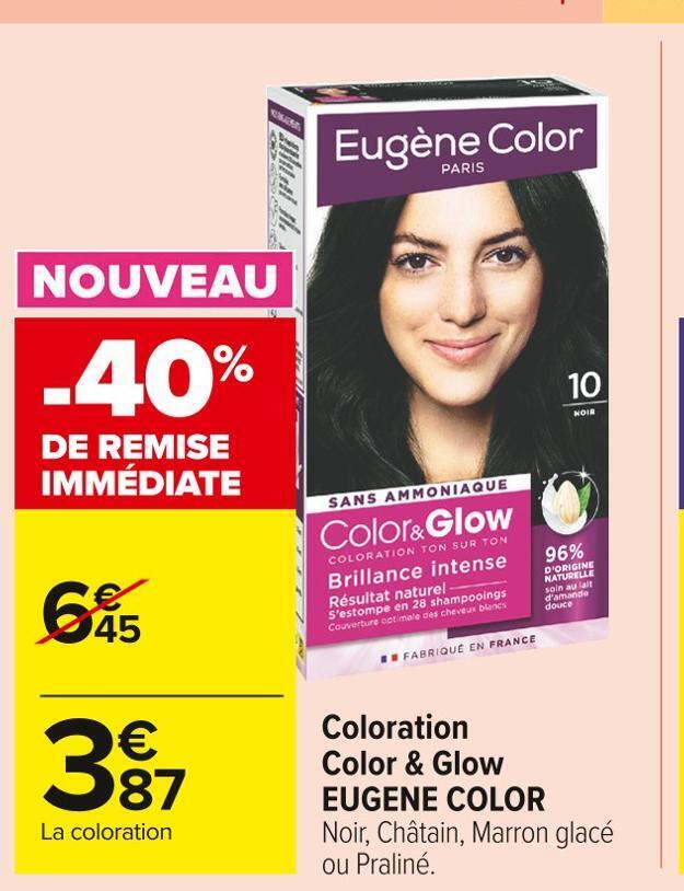 Promo Eugene Color Coloration Color Glow Chez Carrefour Market