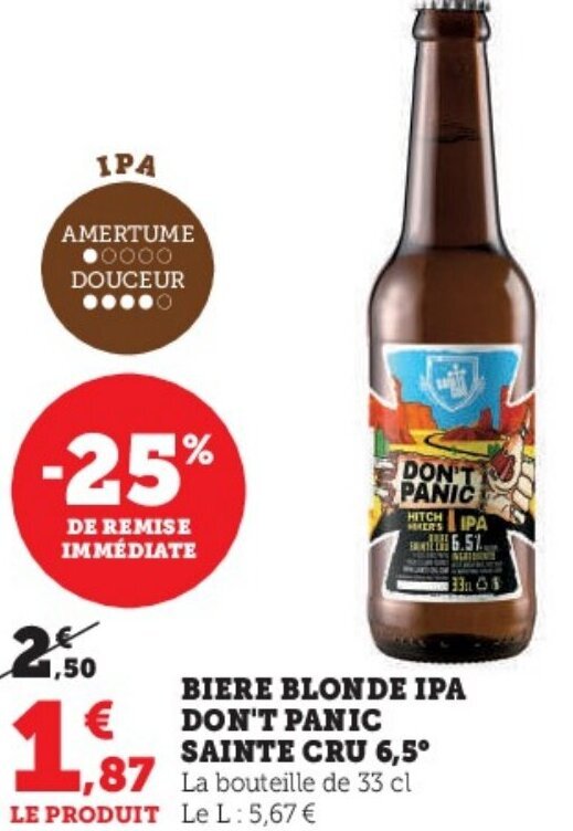 Promo BIERE BLONDE IPA Chez Super U