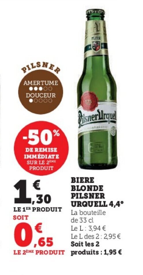 Promo Biere Blonde Pilsner Urquell Chez Super U