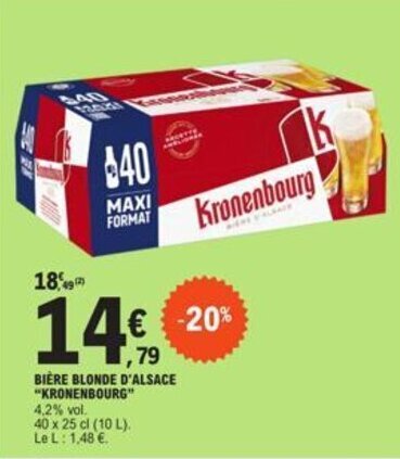 Promo Bi Re Blonde D Alsace Kronenbourg Chez E Leclerc