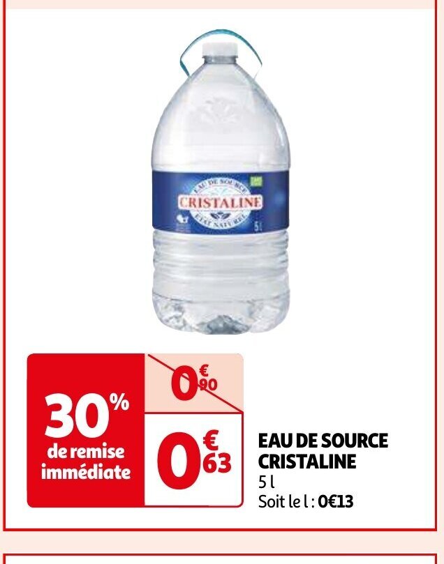 Promo Eau De Source Cristaline Chez Auchan