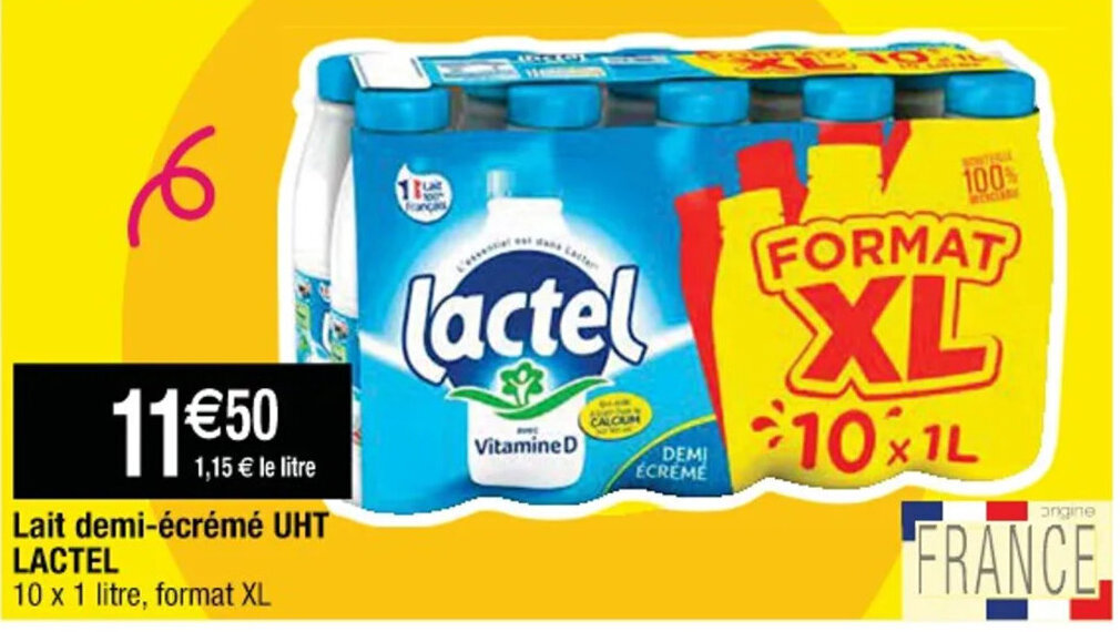 Promo Lait Demi Cr M Uht Lactel Chez Cora