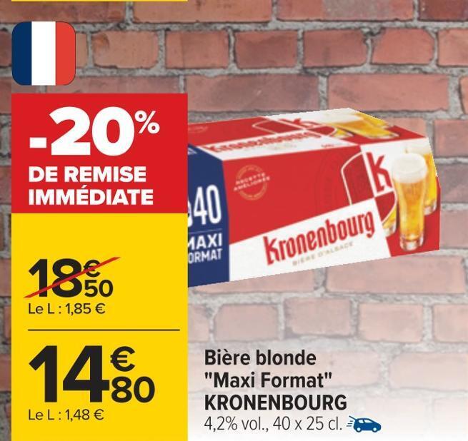 Promo Kronenbourg Bi Re Blonde Maxi Format Chez Carrefour