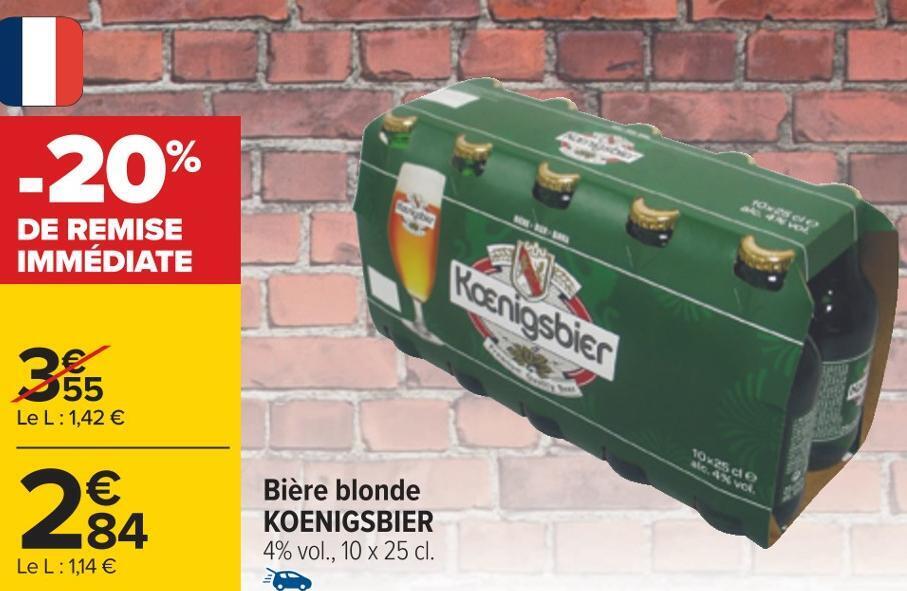 Promo Koenigsbier Bi Re Blonde Chez Carrefour