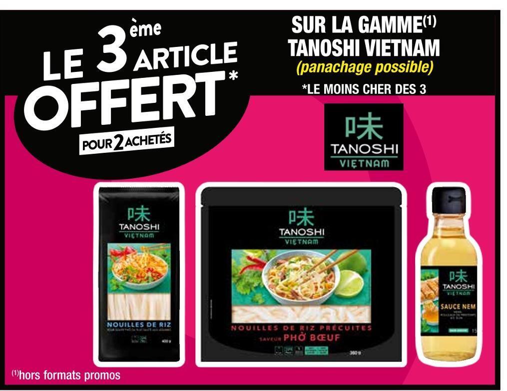 Promo Tanoshi le 3ème article offert sur la gamme tanoshi japon chez Cora