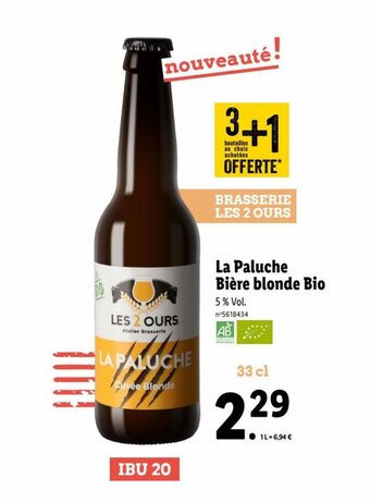 Promo La Paluche Bière blonde Bio chez Lidl