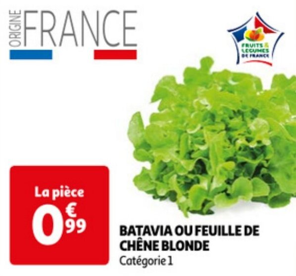 Promo Batavia Ou Feuille De Ch Ne Blonde Chez Auchan