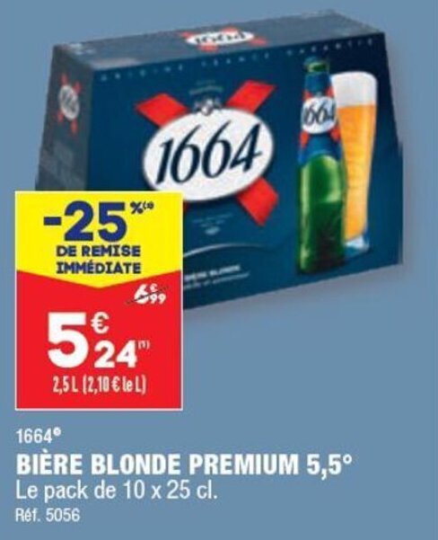 Promo BIÈRE BLONDE PREMIUM 5 5 chez ALDI