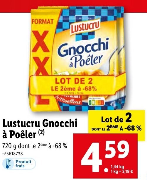 Promo Lustucru Gnocchi à Poêler 2 chez Lidl