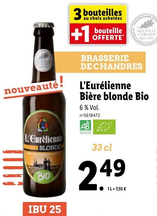 Promo L Eur Lienne Bi Re Blonde Bio Chez Lidl