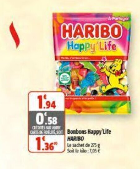 Promo Bonbons Happy Life Haribo Chez Coccinelle Supermarch