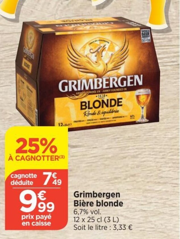 Promo Grimbergen Bi Re Blonde Vol Chez Bi