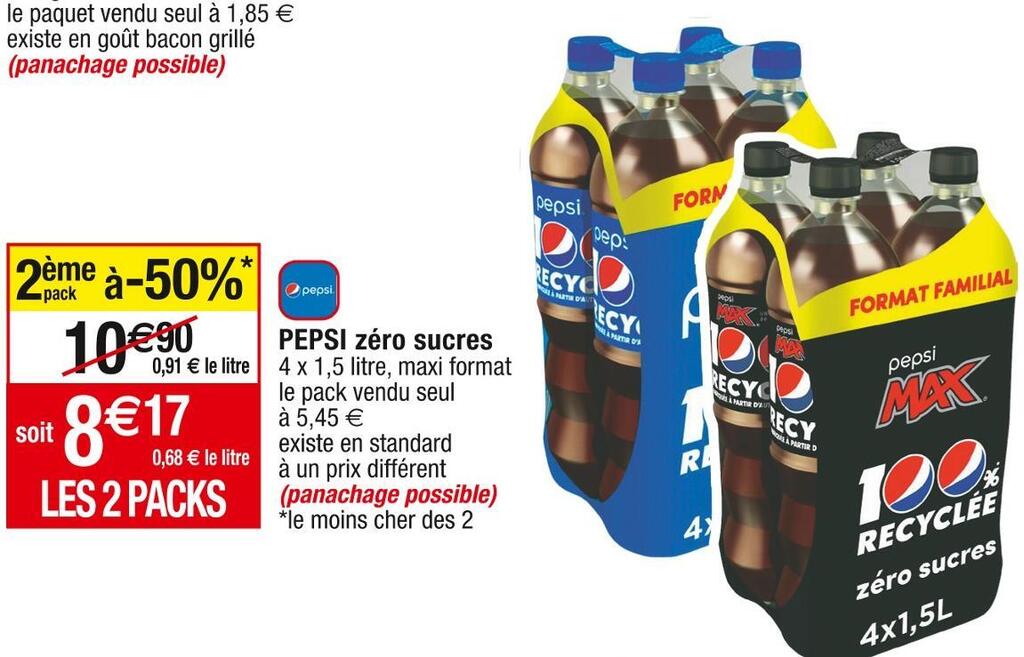 Promo Pepsi pepsi zéro sucres chez Cora