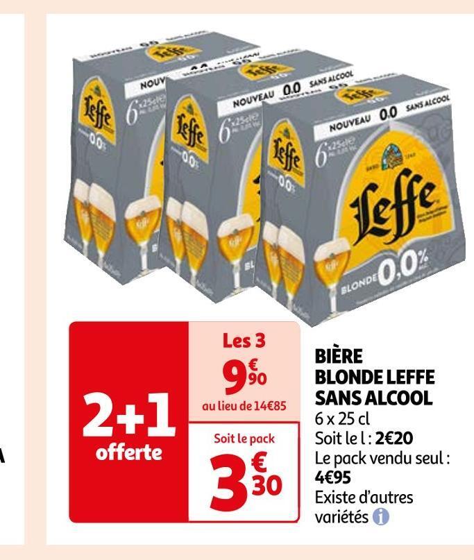 Promo Leffe Bi Re Blonde Sans Alcool Chez Auchan