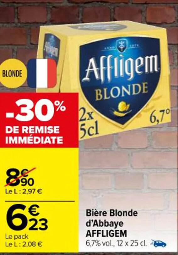 Promo Bi Re Blonde D Abbaye Affligem Chez Carrefour Market