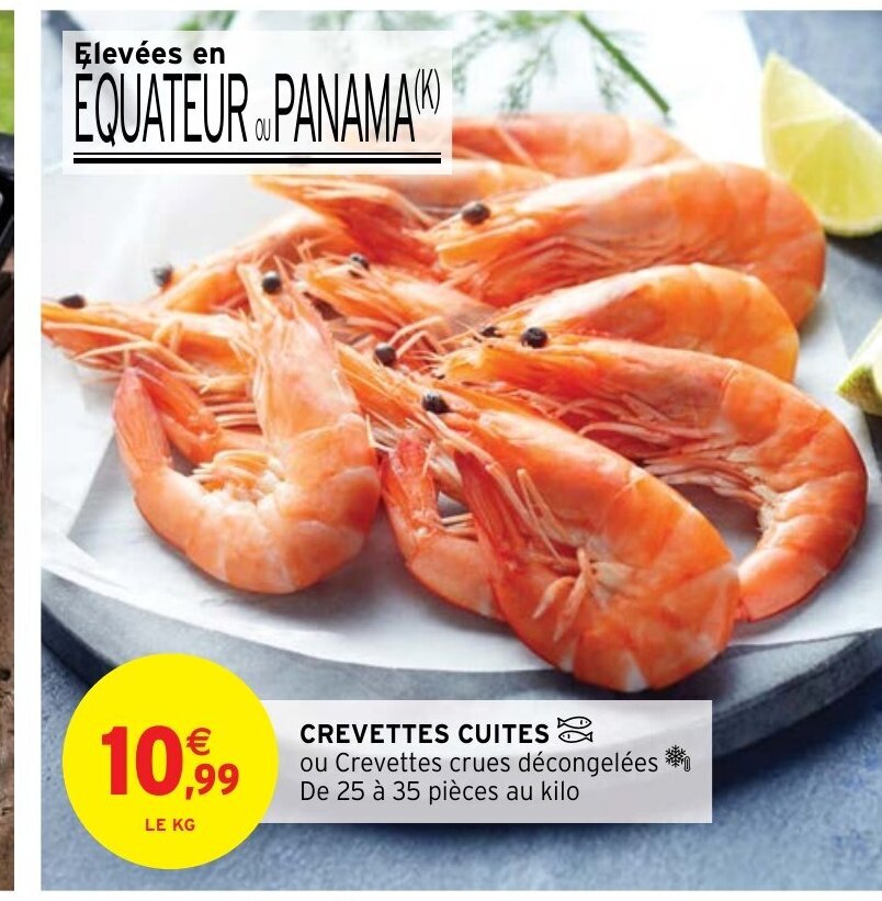 Promo Crevettes Cuites Ou Crevettes Crues D Congel Es De Pi Ces