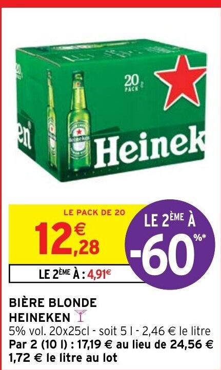 Promo Bi Re Blonde Heineken I Chez Intermarch Express