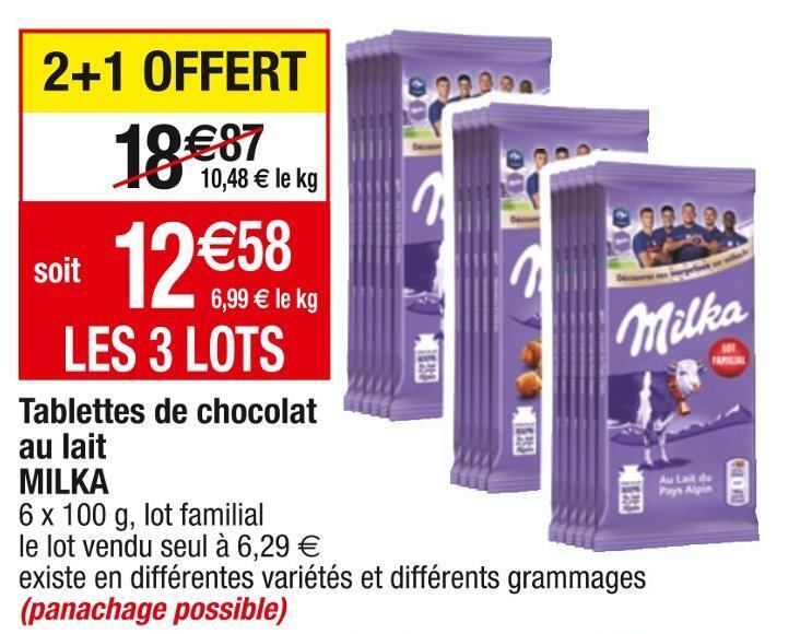 Promo Milka Tablettes De Chocolat Au Lait Chez Cora