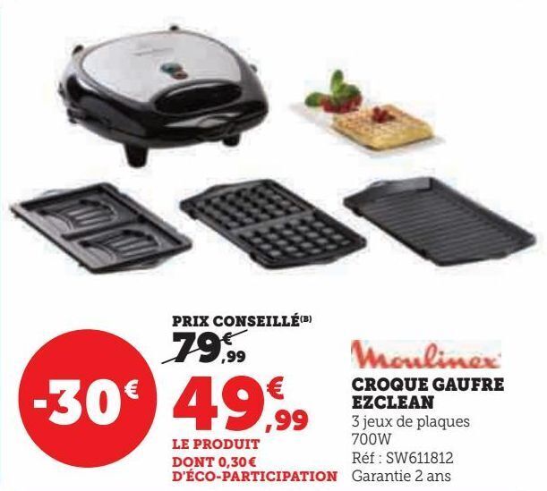 Promo Croque Gaufre Ezclean Chez Hyper U