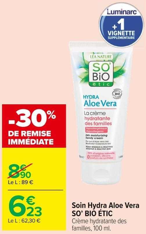 Promo So Bio Tic Soin Hydra Aloe Vera Chez Carrefour Market